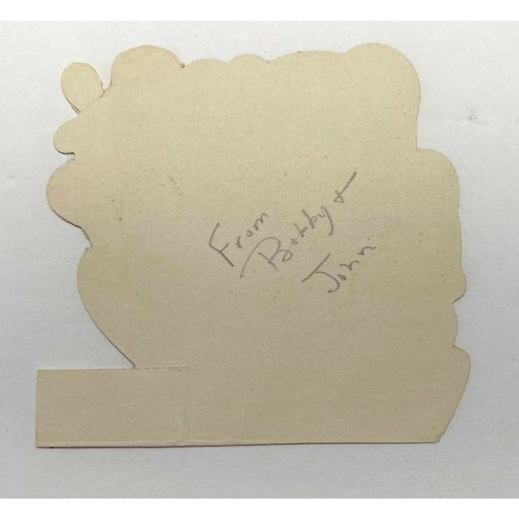 Anthropomorphic Vintage Valentine Can't Bear It Greeting Card Diecut 1940s - Picture 2 of 4